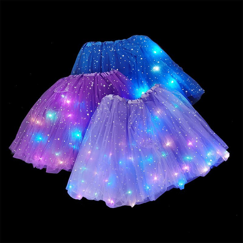 Luminous  LED Tutu Sequins Shiny Skirt