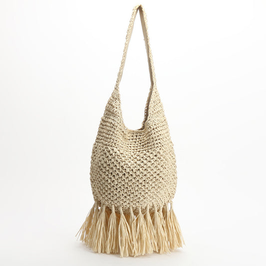 Tassel Straw Weaving Bag