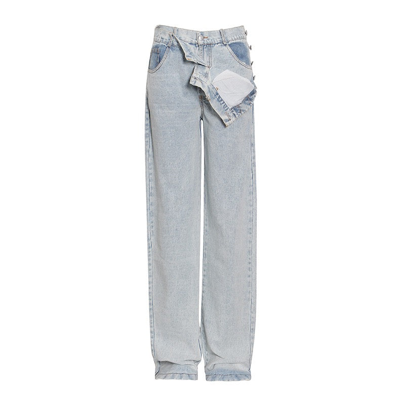 High Waist Straight Wide Leg Jeans