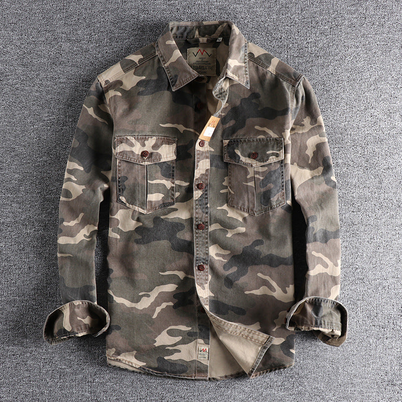 Men Camouflage Long-sleeved Shirt Jacket