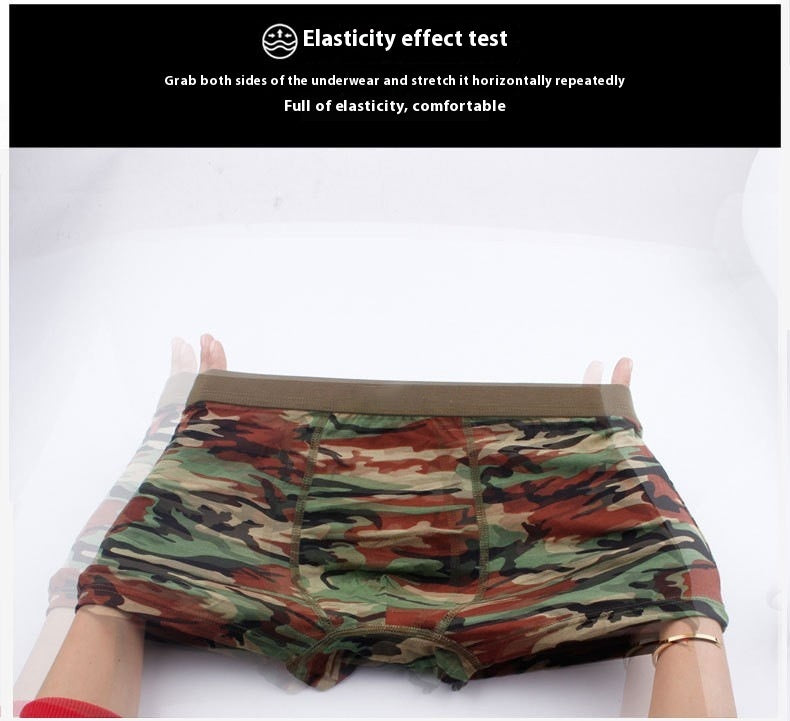 Camouflage Modal Breathable Mid-waist Printed Boxers