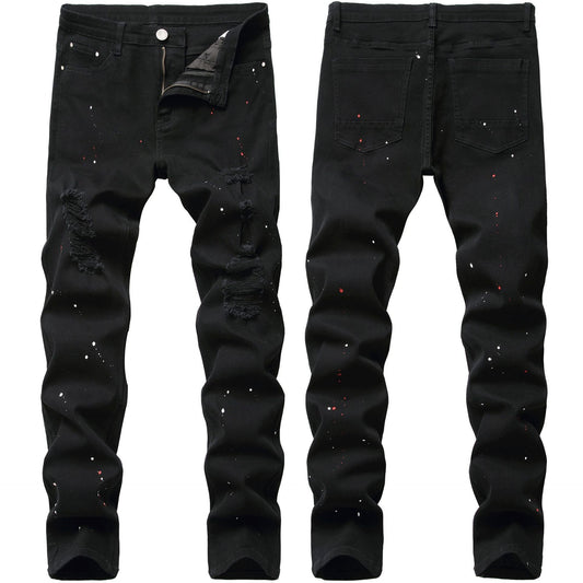 Elastic Denim Slim Fit Pants