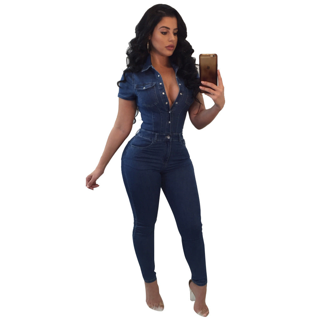 Solid Color Casual Jumpsuit