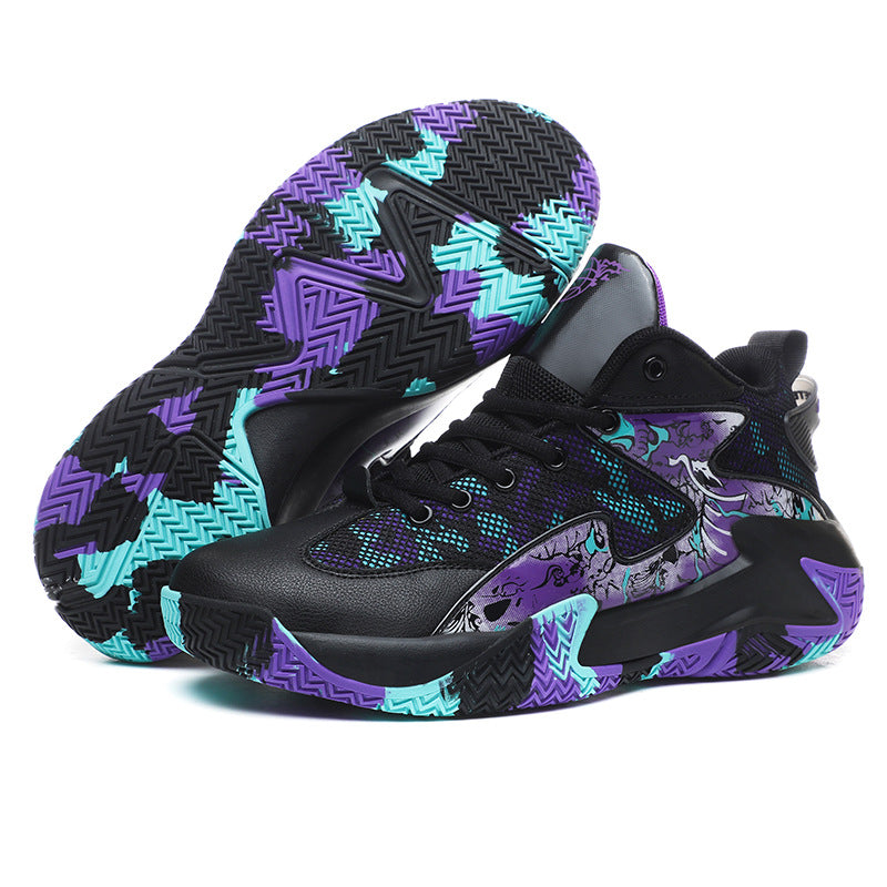 Basketball Graffiti Rubber Breathable High Top Shoes