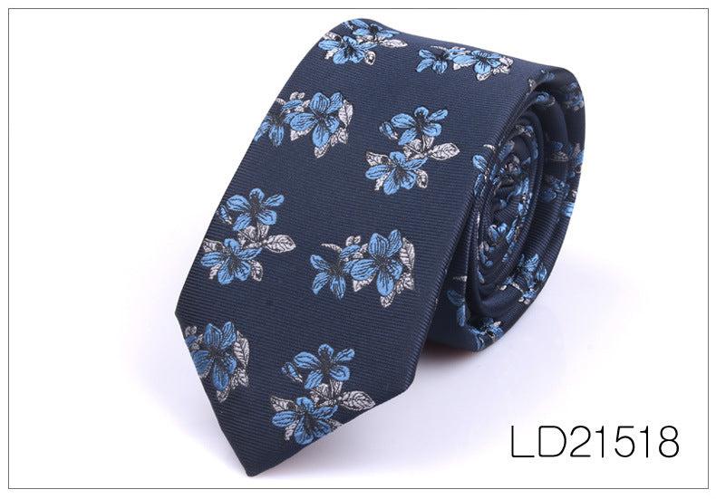 Men's Tie Casual Fashion Yarn-dyed 6cm Flower Graffiti