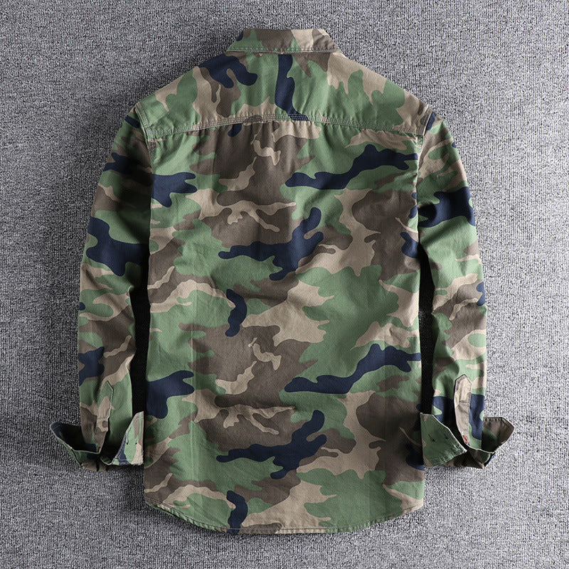 Men Camouflage Long-sleeved Shirt Jacket