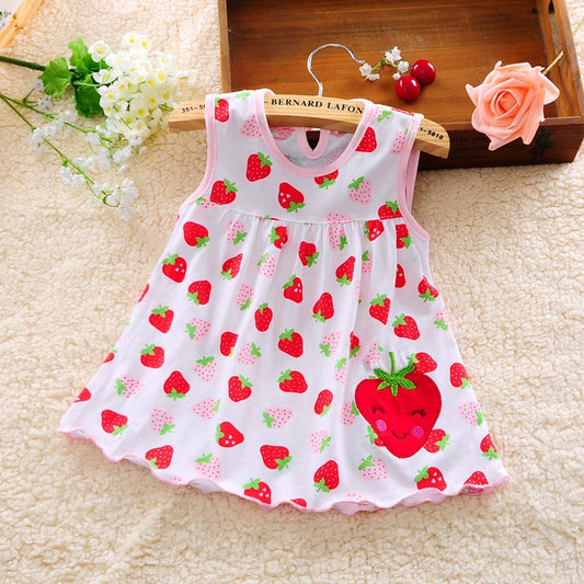 Girls Sleeveless Print Tank Top Dress