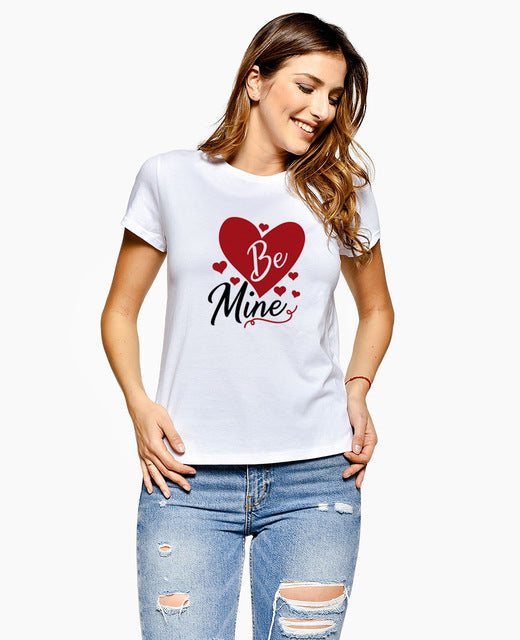 Love Letters For Men And Women Couples Large Size Loose Short Sleeves