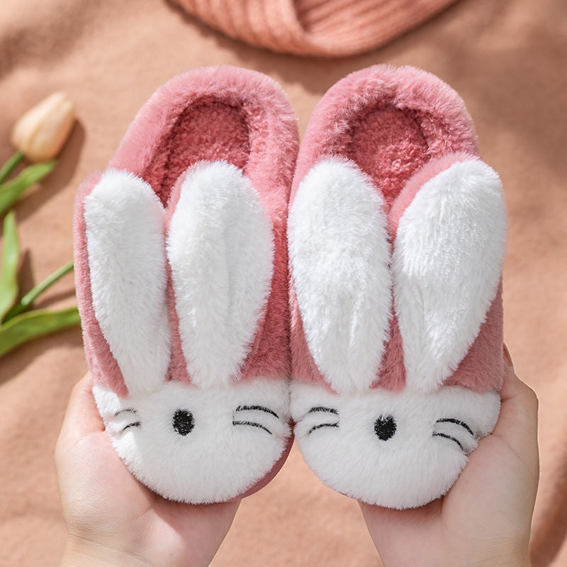 Children's Rabbit Plush Warm Cotton Shoes