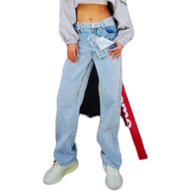 High Waist Straight Wide Leg Jeans