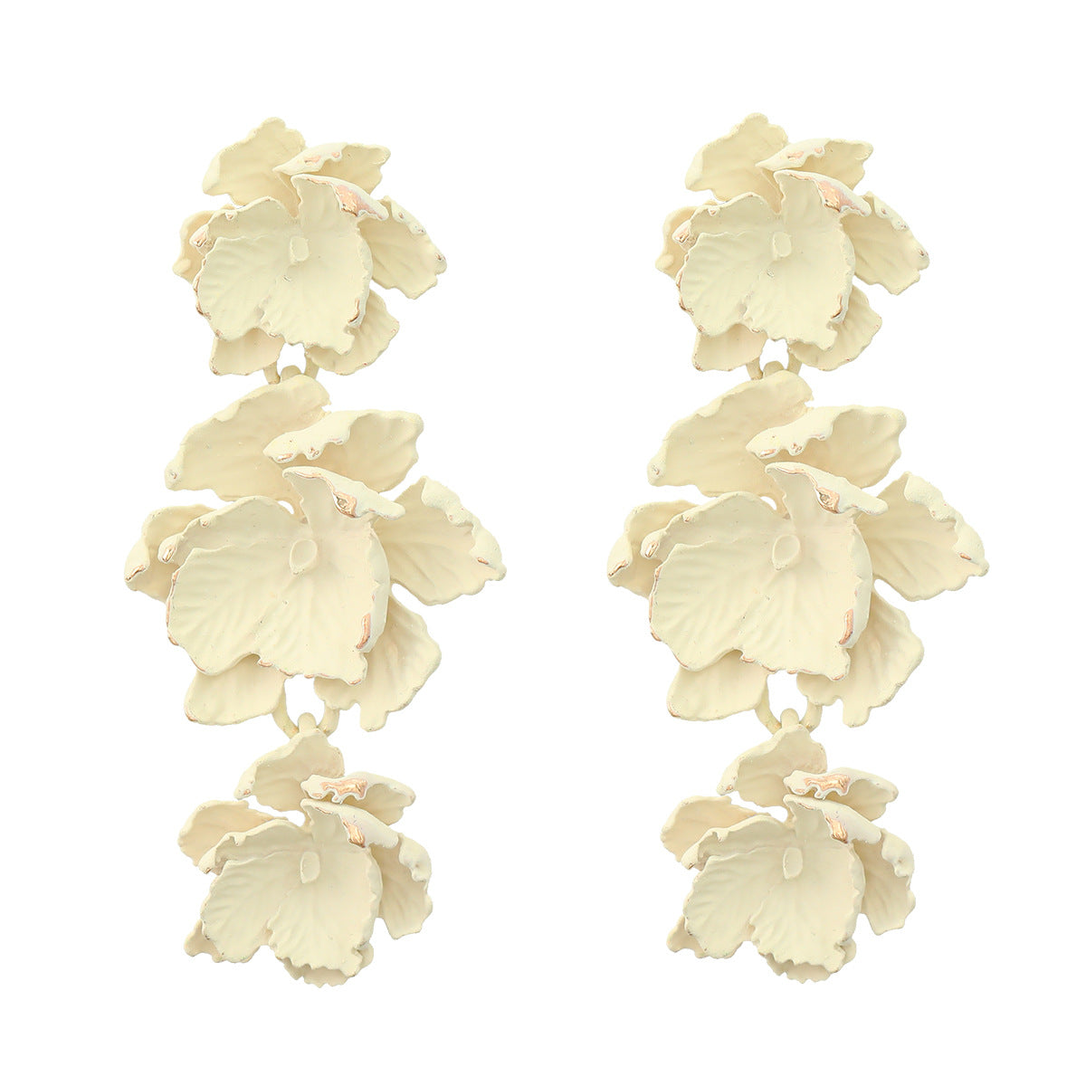 Flower Earrings Women's Multi-layer Alloy Spray Paint