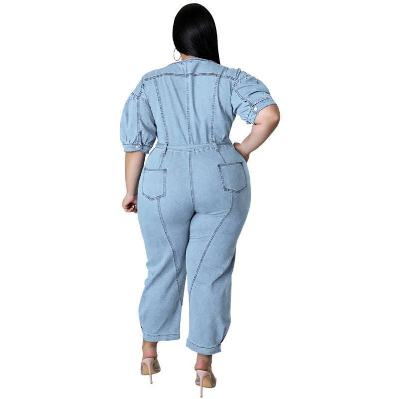 Fashion Wash Denim Jumpsuit