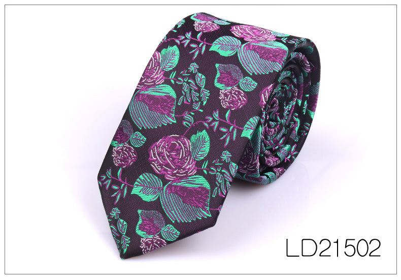 Men's Tie Casual Fashion Yarn-dyed 6cm Flower Graffiti