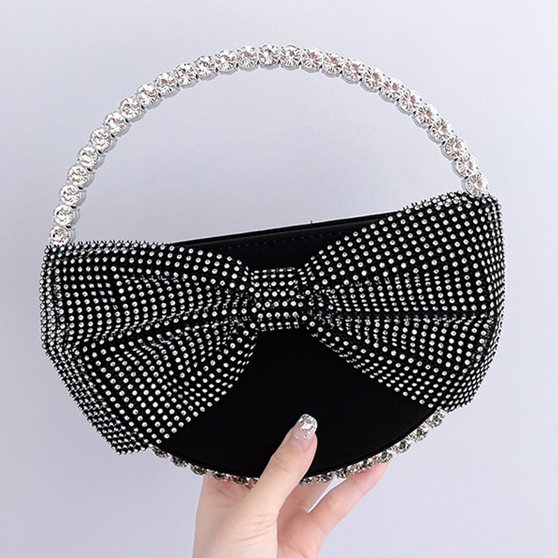 Bowknot Diamond Round Acrylic Handbag