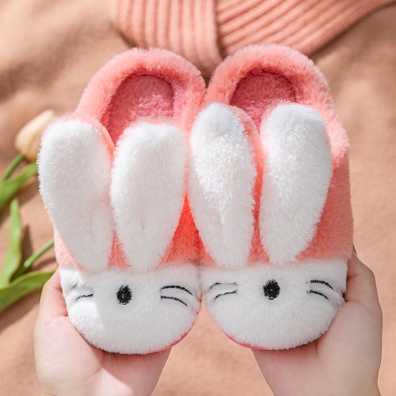 Children's Rabbit Plush Warm Cotton Shoes