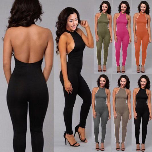 Bare Back Halter Jumpsuit