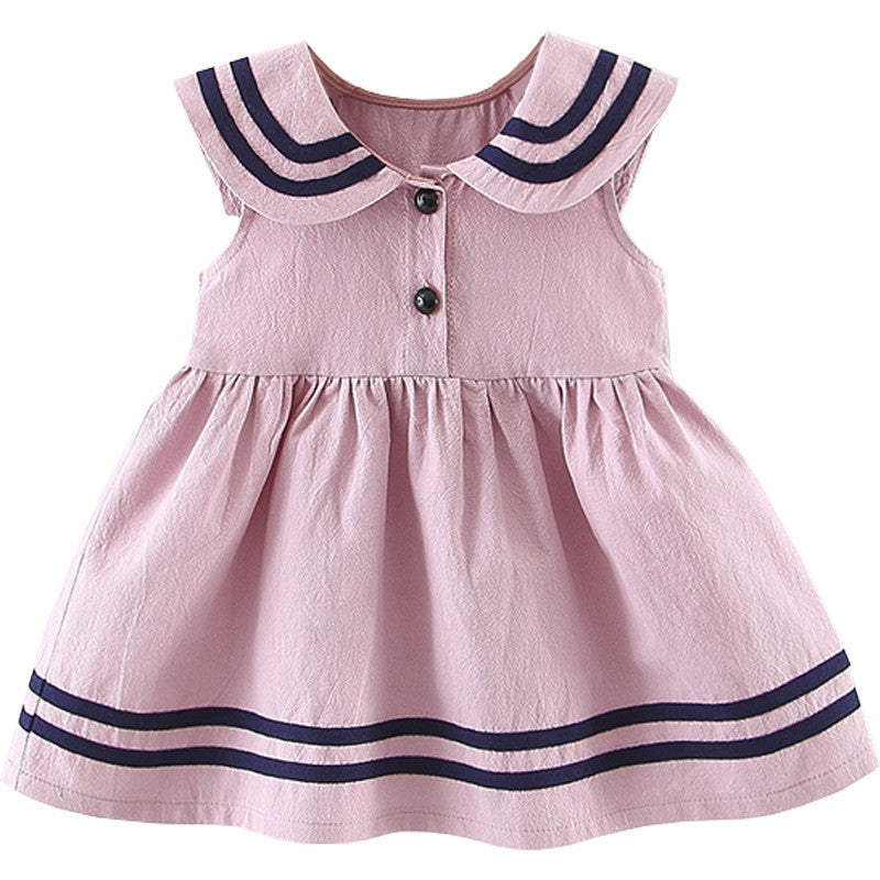 Summer Baby Navy Style Sleeveless Vest Skirt