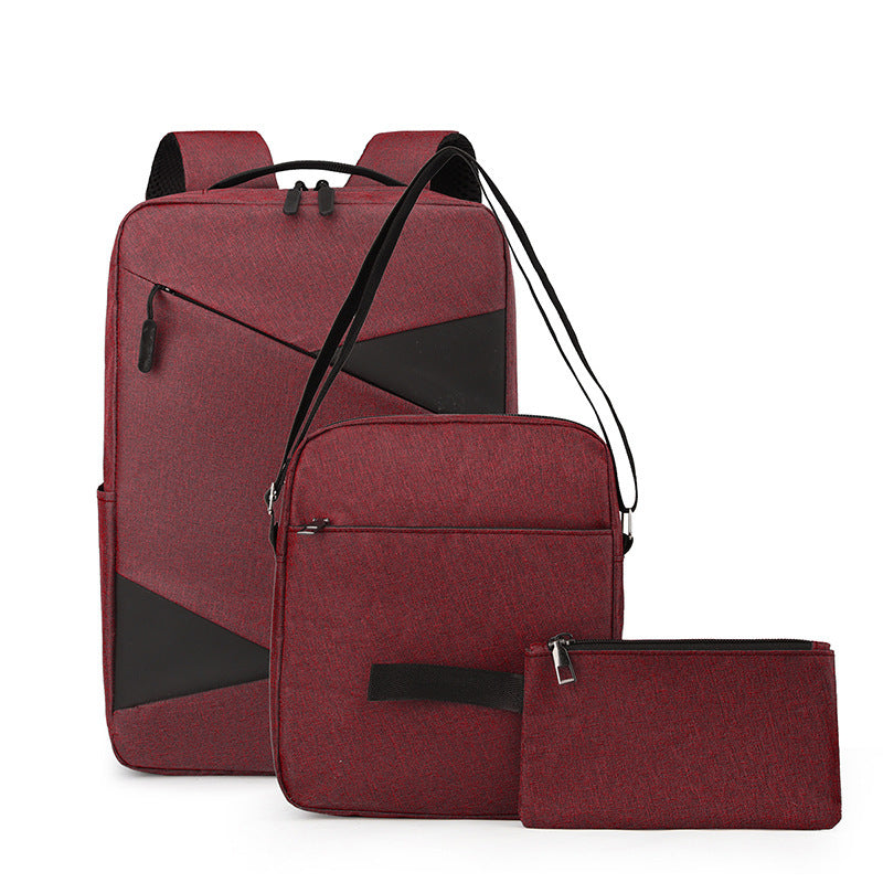 Business Computer Backpack Three-piece Set