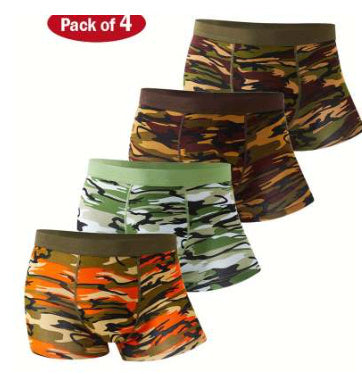 Camouflage Modal Breathable Mid-waist Printed Boxers