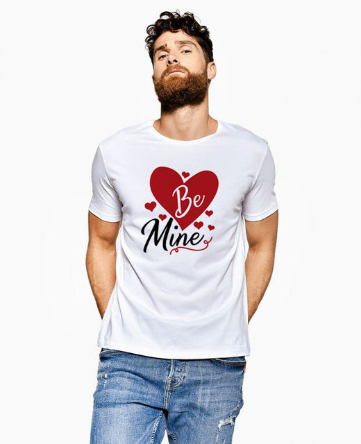 Love Letters For Men And Women Couples Large Size Loose Short Sleeves