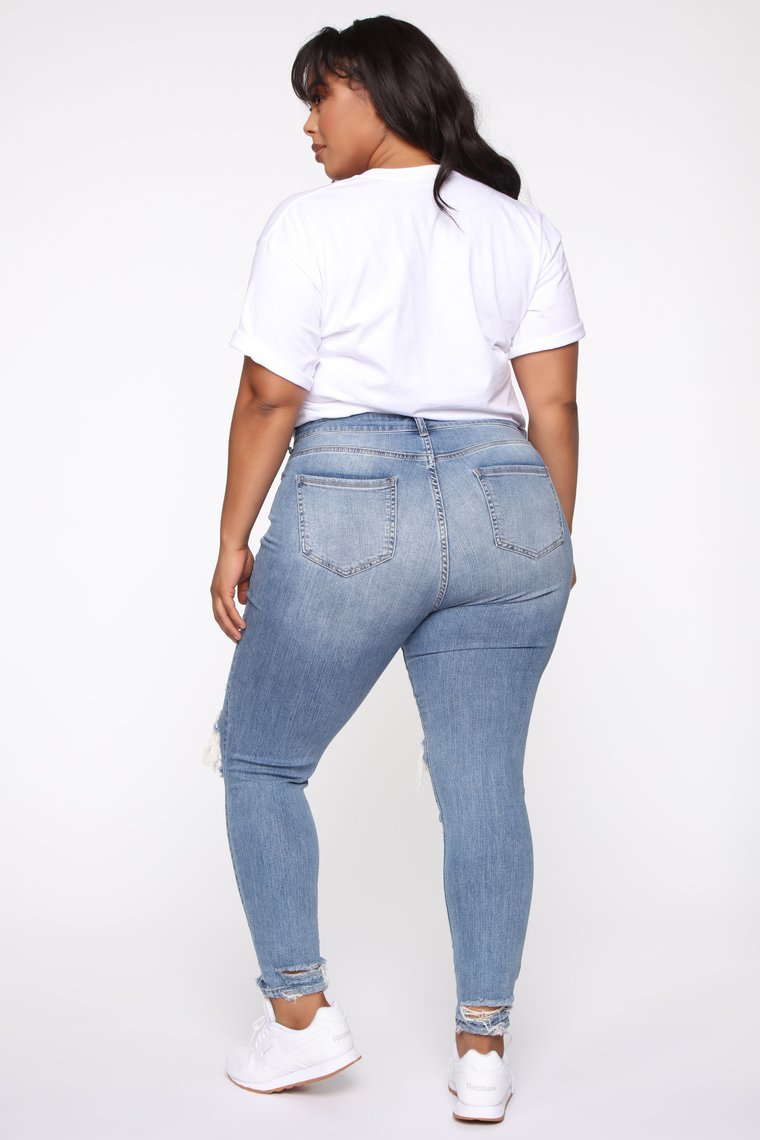 Stretch Ripped Plus Size Jeans