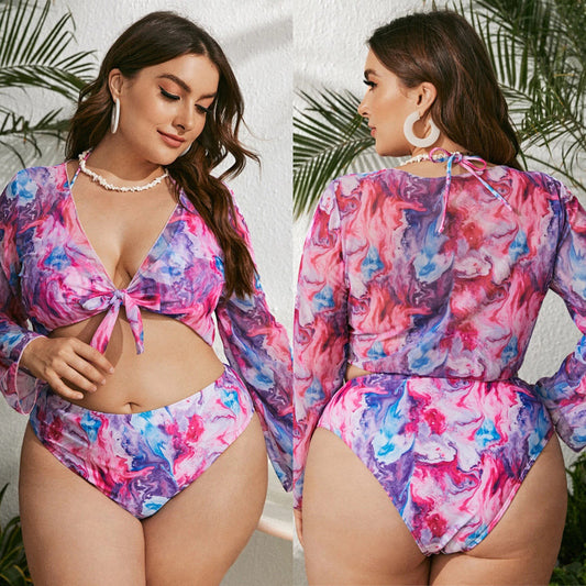 Women's Plus Size Three-piece With Yarn Swimsuit