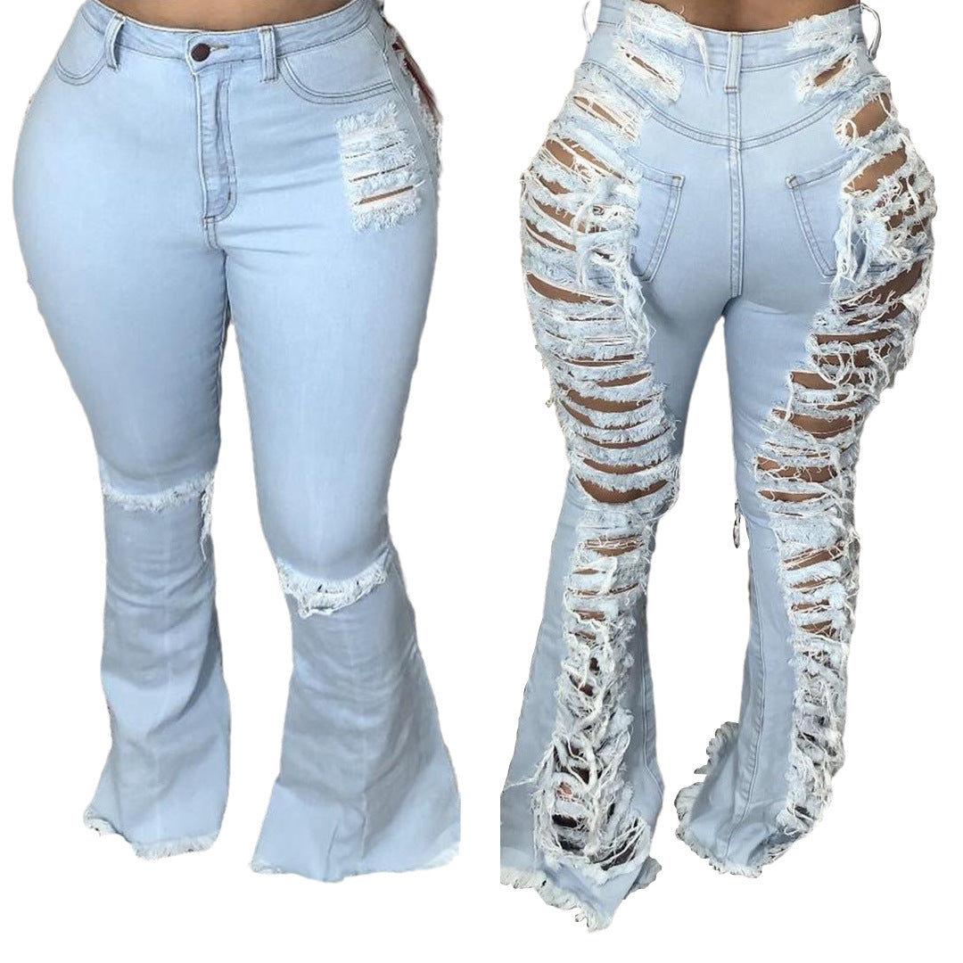 Fashion Trendy Jeans Stretch Plus Size Bell-bottom Pants