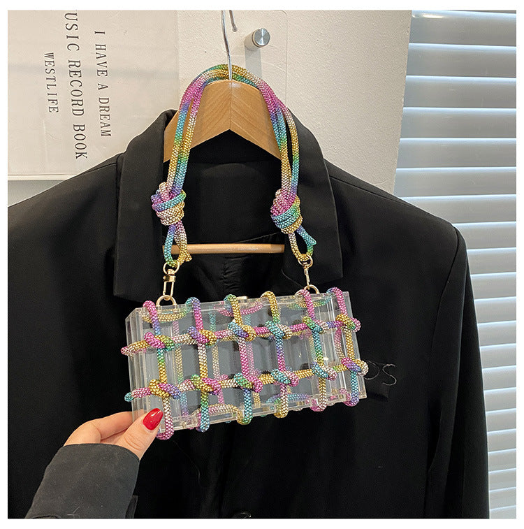 Transparent Acrylic Square Block Shoulder Bag