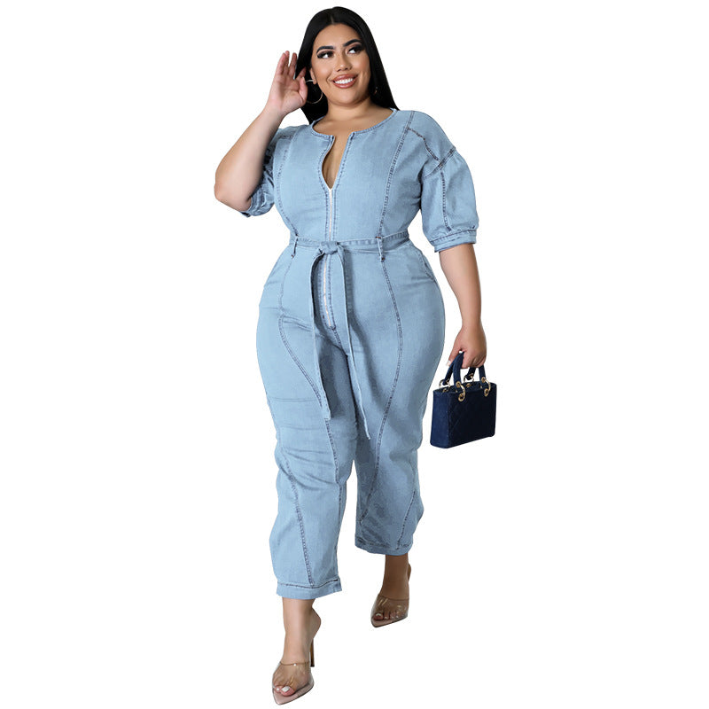 Fashion Wash Denim Jumpsuit