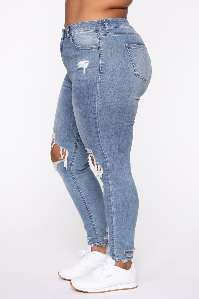 Stretch Ripped Plus Size Jeans