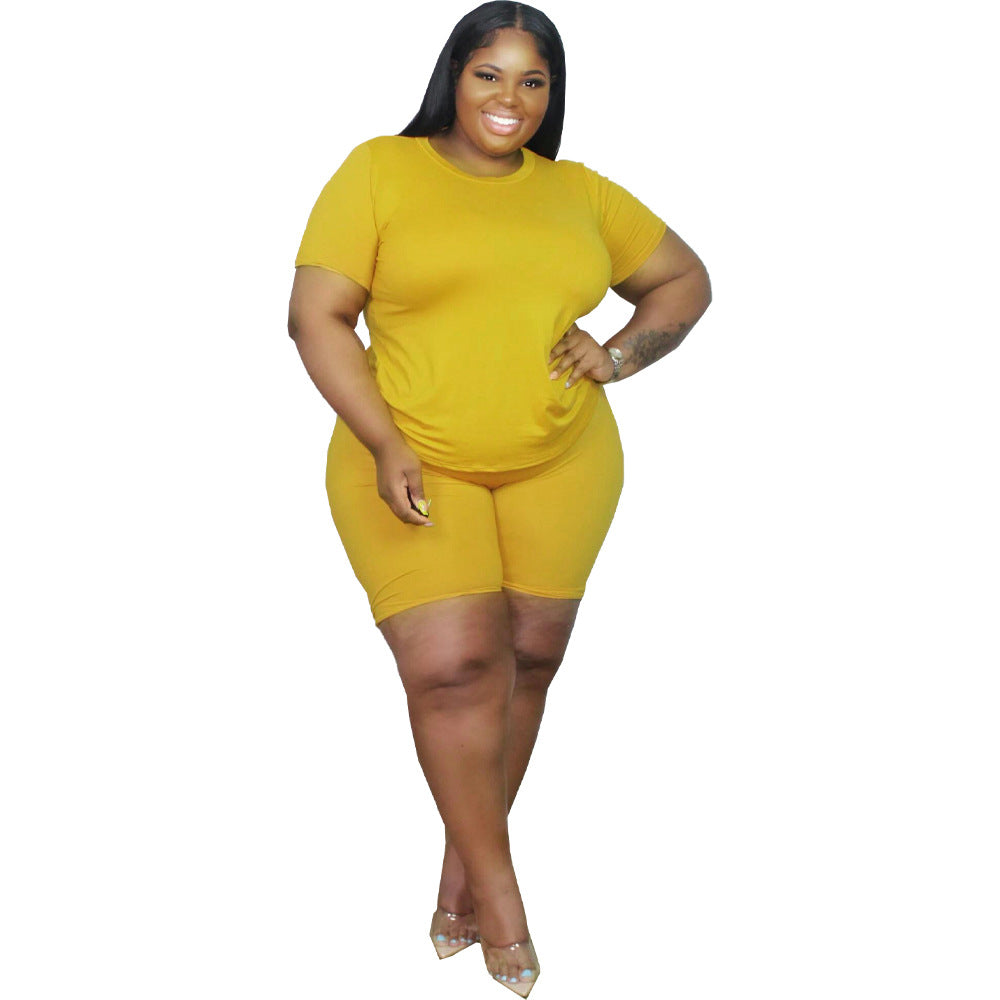 Plus Size Women's Fashion Leisure Two-piece Suit