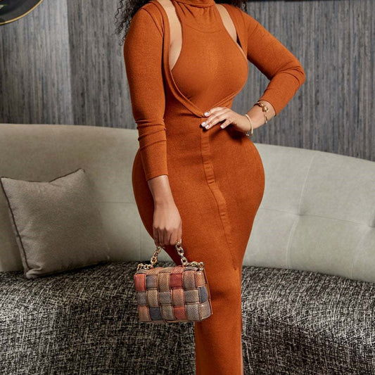 Pit Stripe Solid Color Two-piece Suit