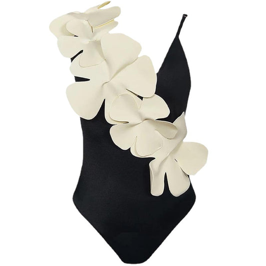 New Lady's Flower-shaped Decorative Asymmetric Swimsuit