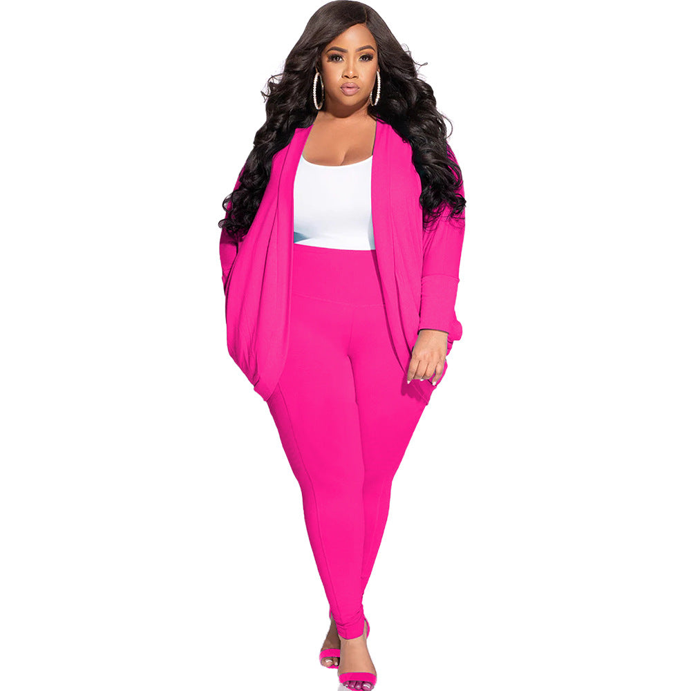 Cardigan And Leggings Plus Size Suit