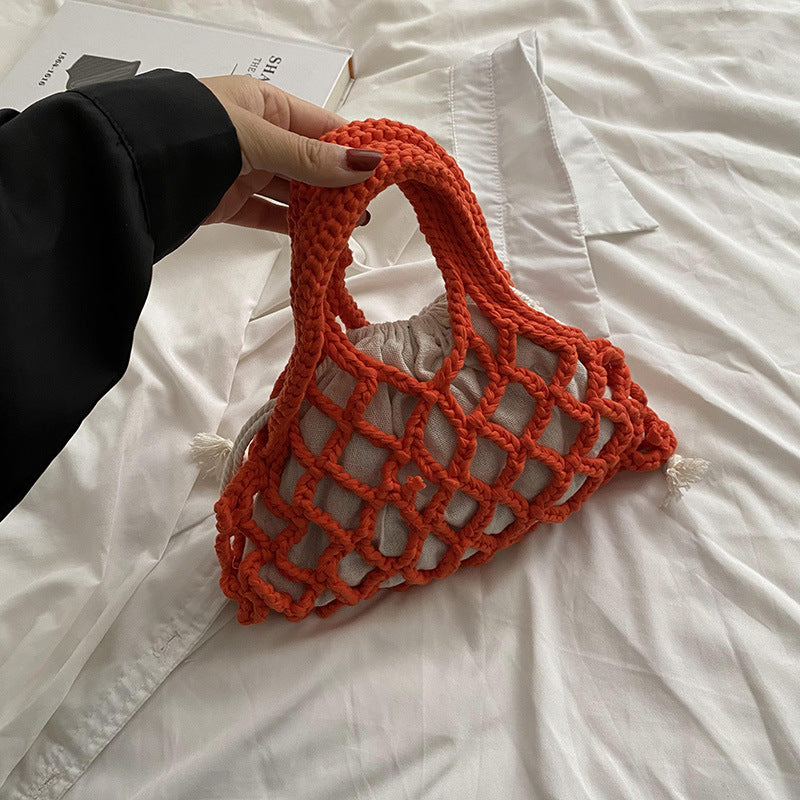 Hand Woven Mesh Ladies Handbag