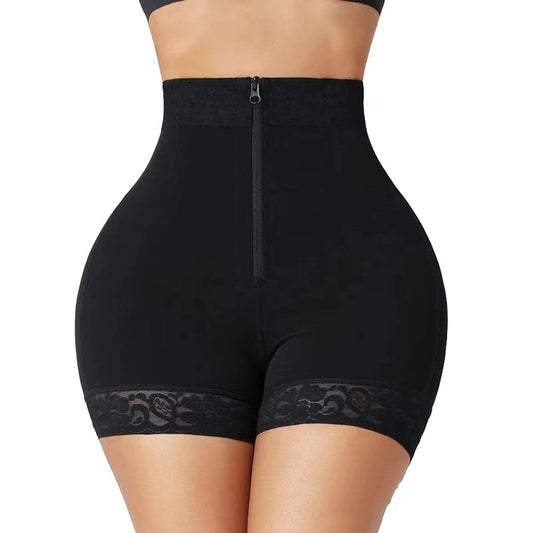 Zipper Hip Raise Shaping High Waisted Tuck Pants