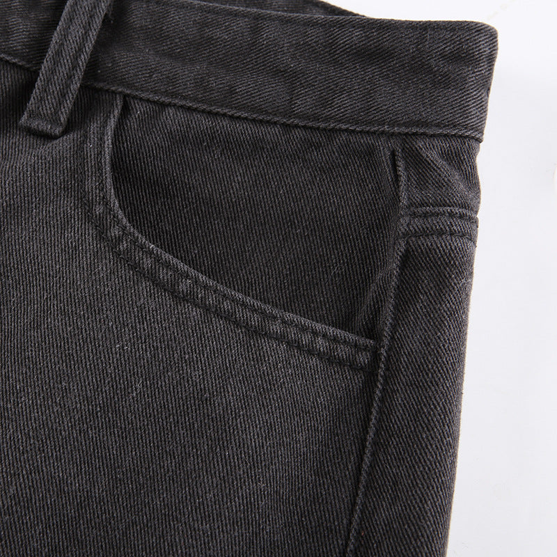 Casual Trendy Jeans With Ripped Raw Edges