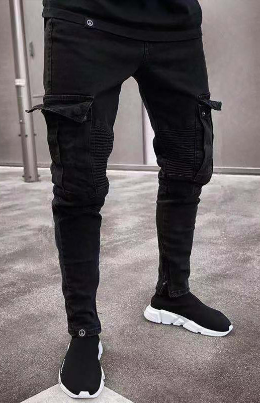 Mid Waist Ripped Slim Jeans