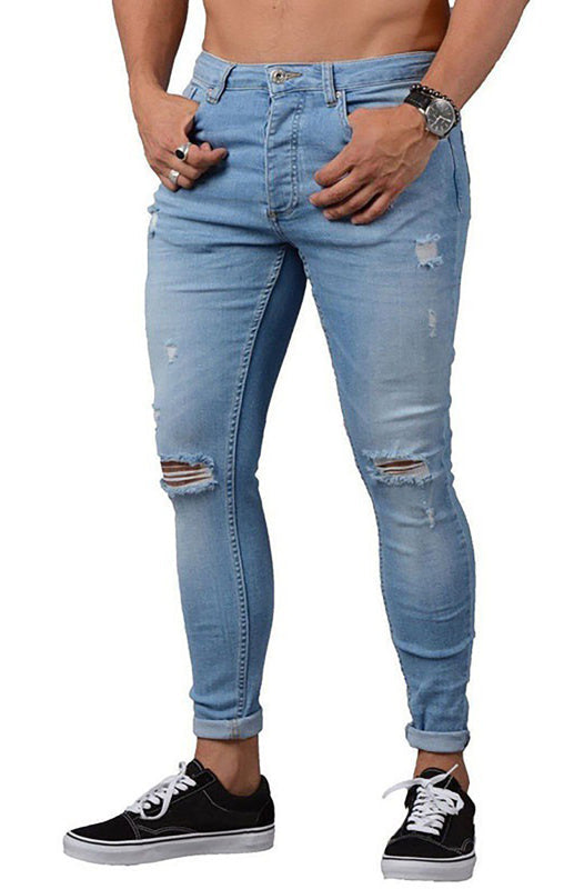 Fashion Frayed Slim Fit Long Jeans