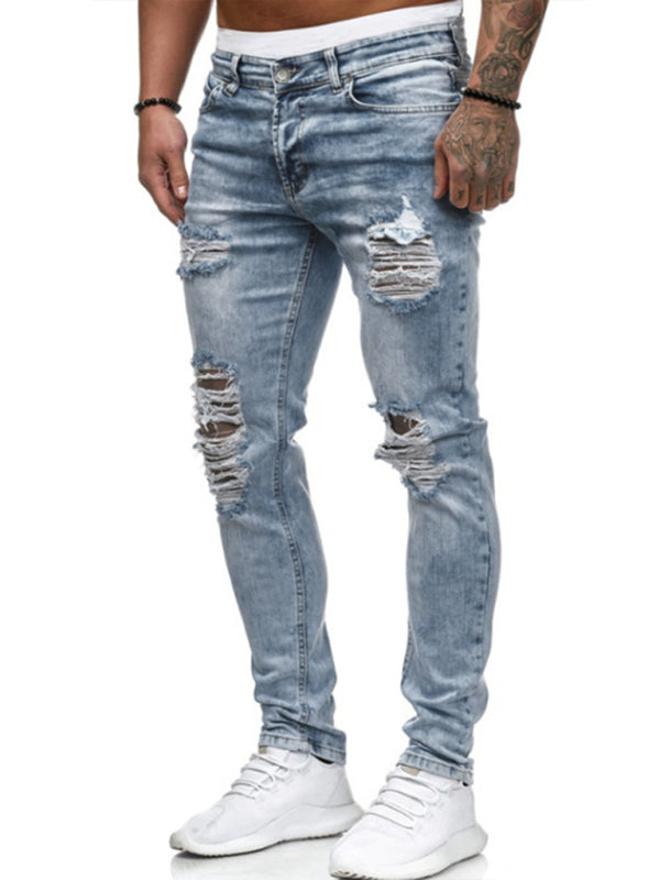 Frayed Slim Fit Long Jeans