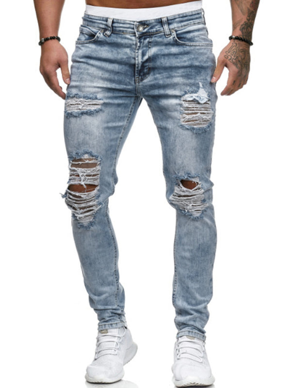 Frayed Slim Fit Long Jeans