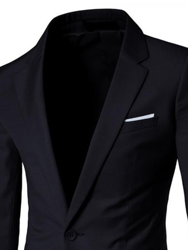 Men's Business Slim Suit Jacket Single Suit