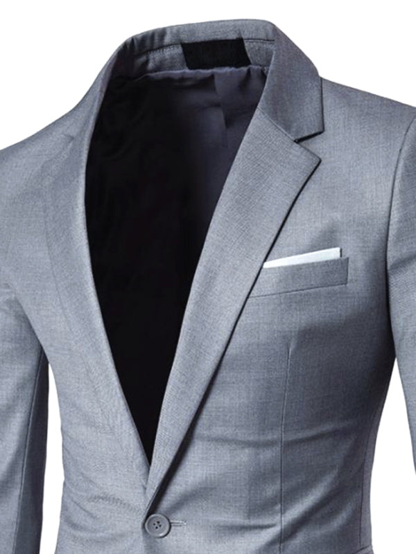 Men's Business Slim Suit Jacket Single Suit