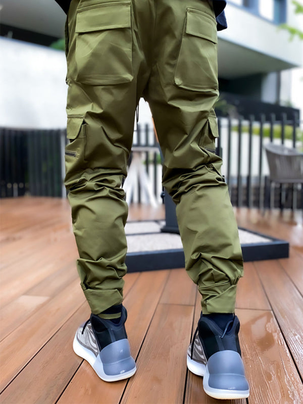 Trendy loose straight multi-pocket cargo pants