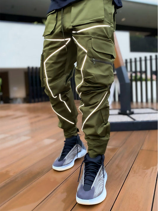 Trendy loose straight multi-pocket cargo pants