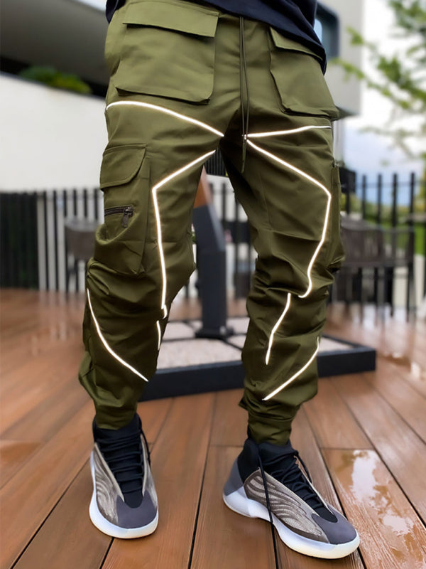 Trendy loose straight multi-pocket cargo pants