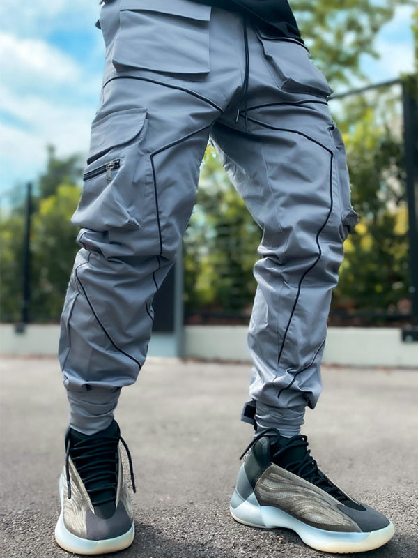 Trendy loose straight multi-pocket cargo pants