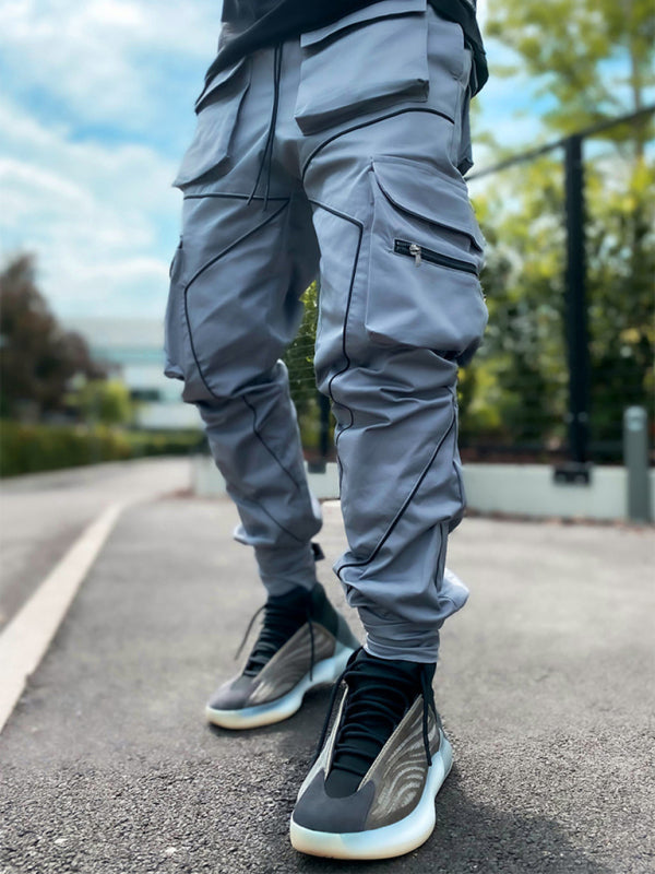 Trendy loose straight multi-pocket cargo pants