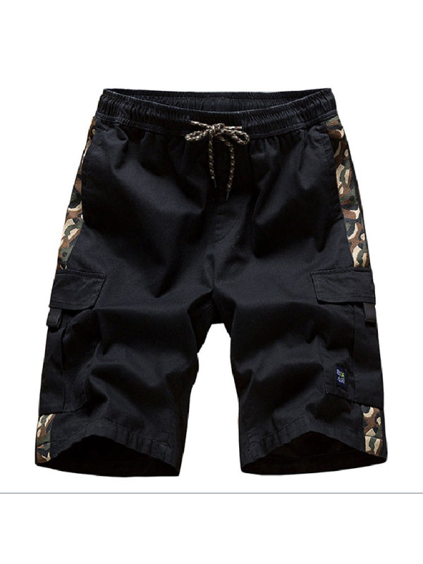 Men's Elastic Waist Drawstring Pocket Cargo Shorts