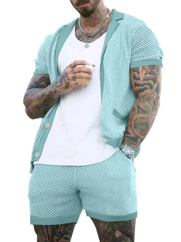 Short-sleeved Knit lapel suit